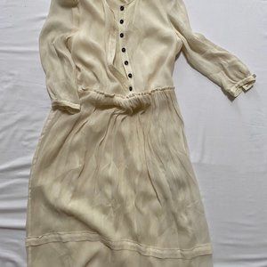 Burberry White Chiffon Dress Size 6